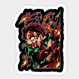 Tanjiro Sun Breathing Form - Kimetsu no Yaiba Sticker